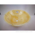 Yellow round onyx bowls